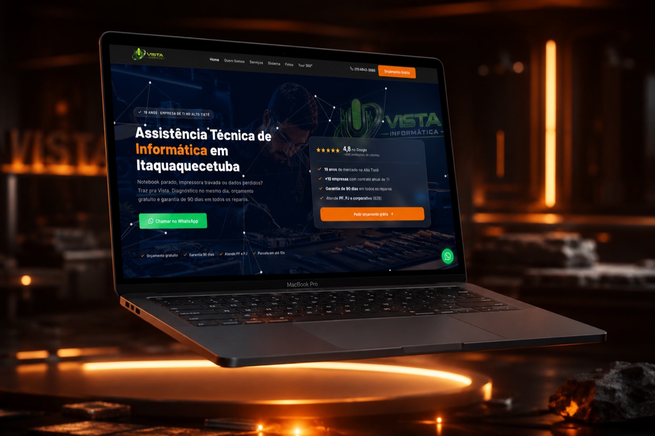 Site da Vista Informática — assistência técnica